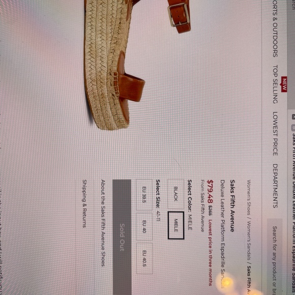 Saks Fifth Avenue Miele sandals - Picture 6 of 6